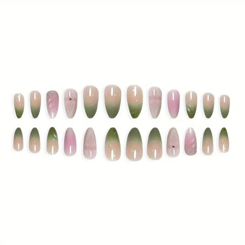 Sweet Pure Flower Wearing Armor Removable Fake Nails