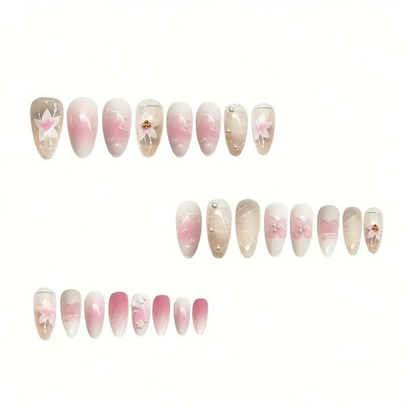 Pure Desire Sweet Flowers Wear Armor Removable Fake Nails