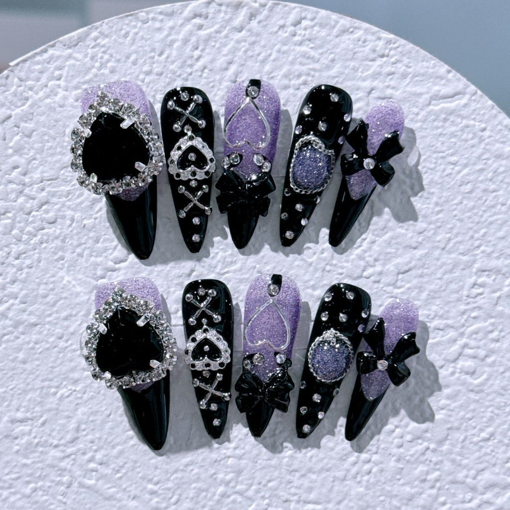 Y2K Baddie Press On Nails – Reusable Detachable Nail Tips in Asakusa Style 