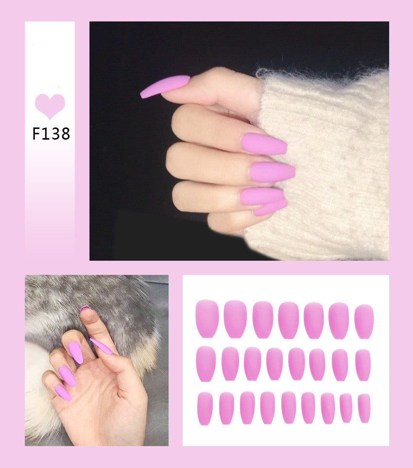 Nail Art Scrub Ballet Fake Nails 