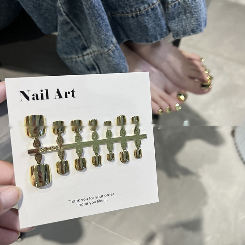 Light Sand-gold Electroplating Mirror Foot Wear Nail Toe