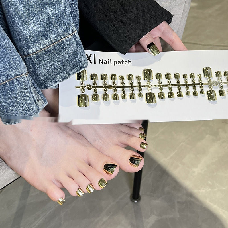 Light Sand-gold Electroplating Mirror Foot Wear Nail Toe