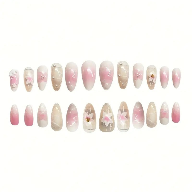 Pure Desire Sweet Flowers Wear Armor Removable Fake Nails