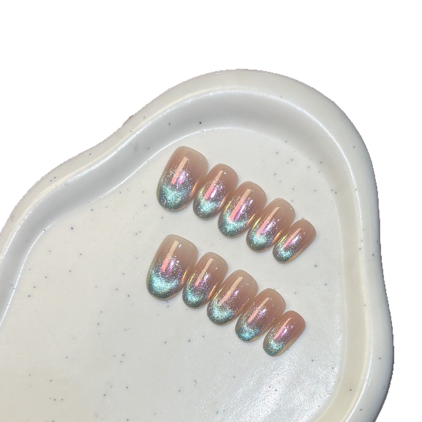 Mermaid Cat Eye Press-On Nails