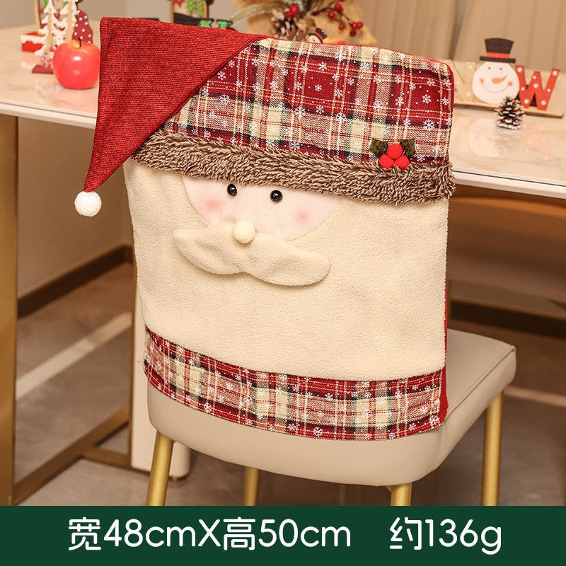 Christmas Chair Covers with Hat – Santa & Snowman Decor