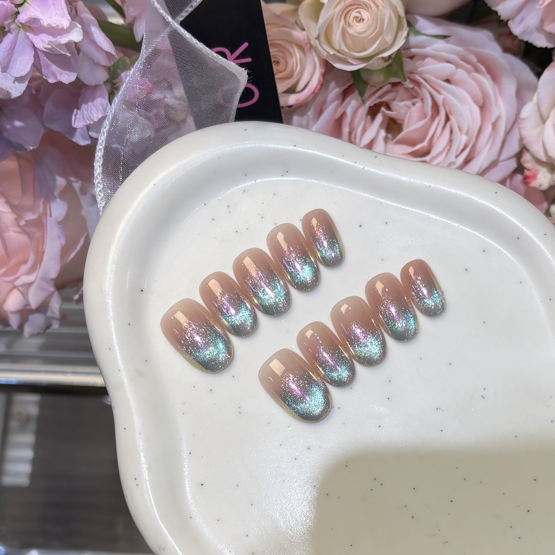 Mermaid Cat Eye Press-On Nails