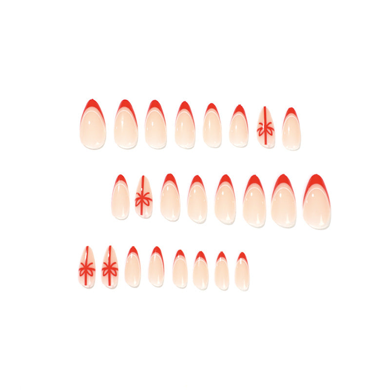 Wearable Christmas French Bow Nail Art Wearing Nail Art 