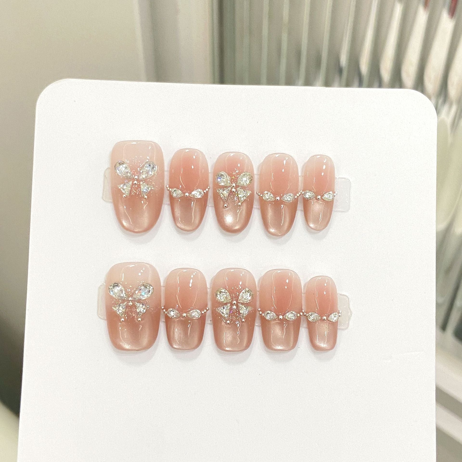Butterfly、Cat Eye、Press On Nails、Handmade、Rhinestone、Glitter