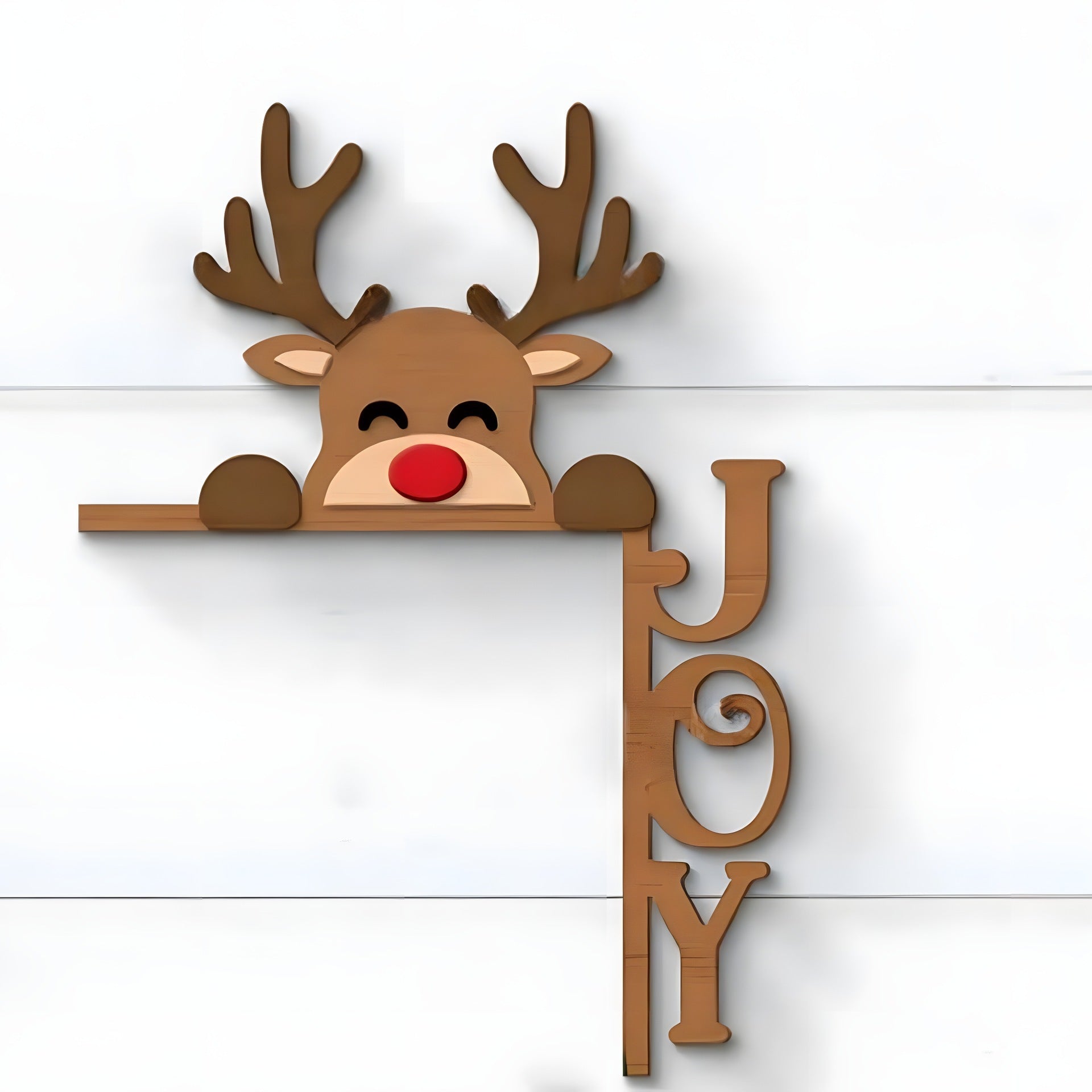 Christmas Wooden Door Frame Decoration – Santa & Reindeer Ornament