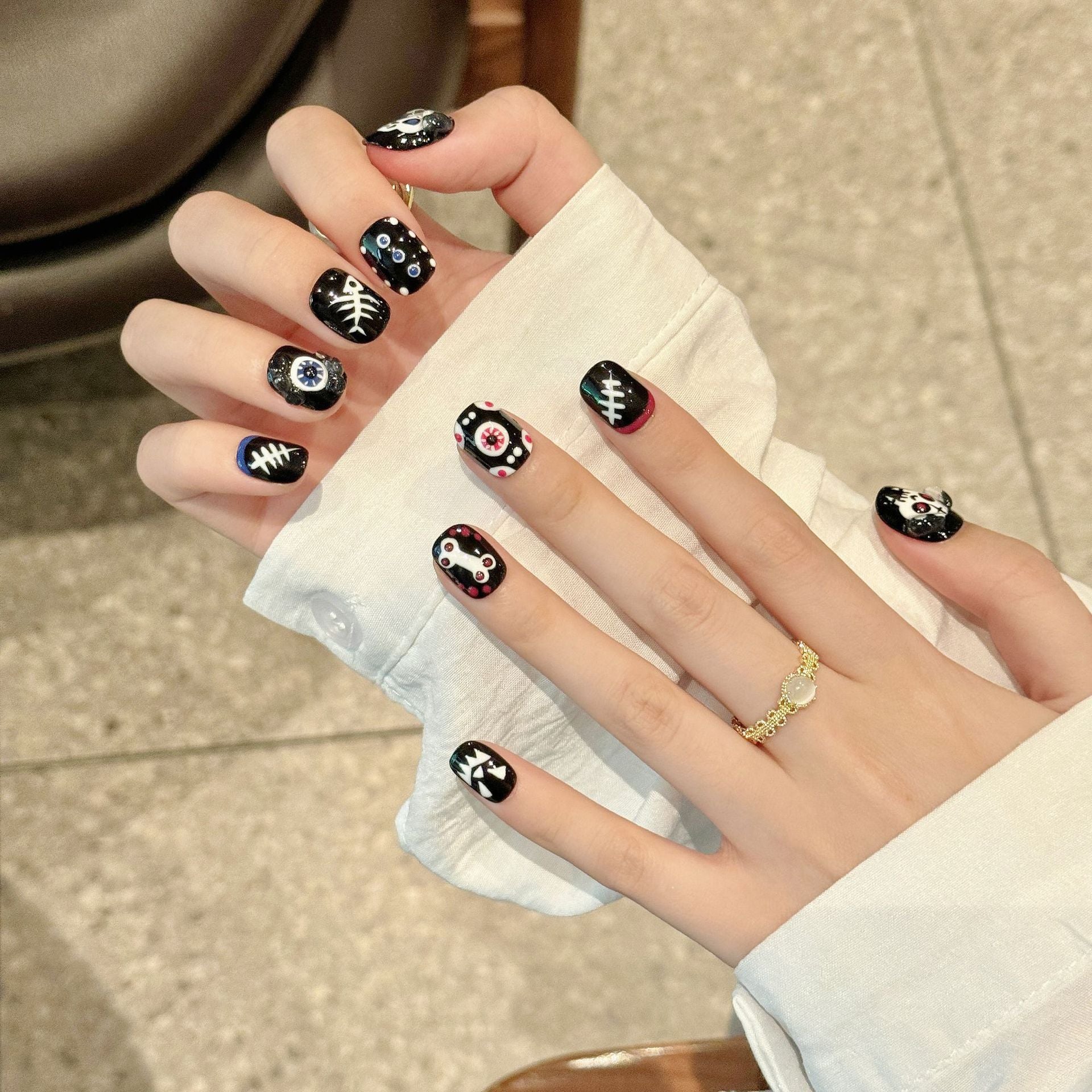 Halloween Dark Gothic Spider Ghost Press On Nails