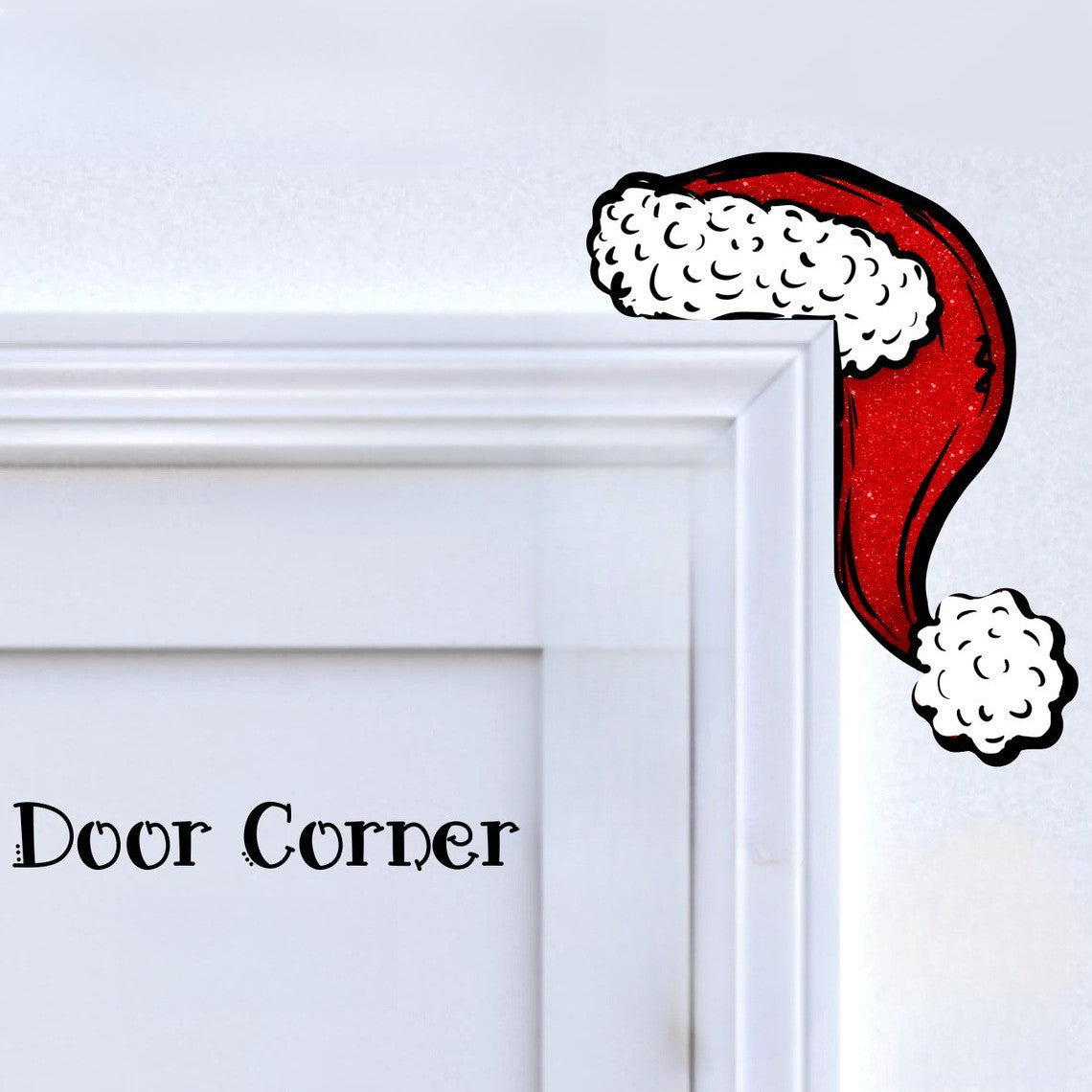Christmas Wooden Door Frame Decoration – Santa & Reindeer Ornament