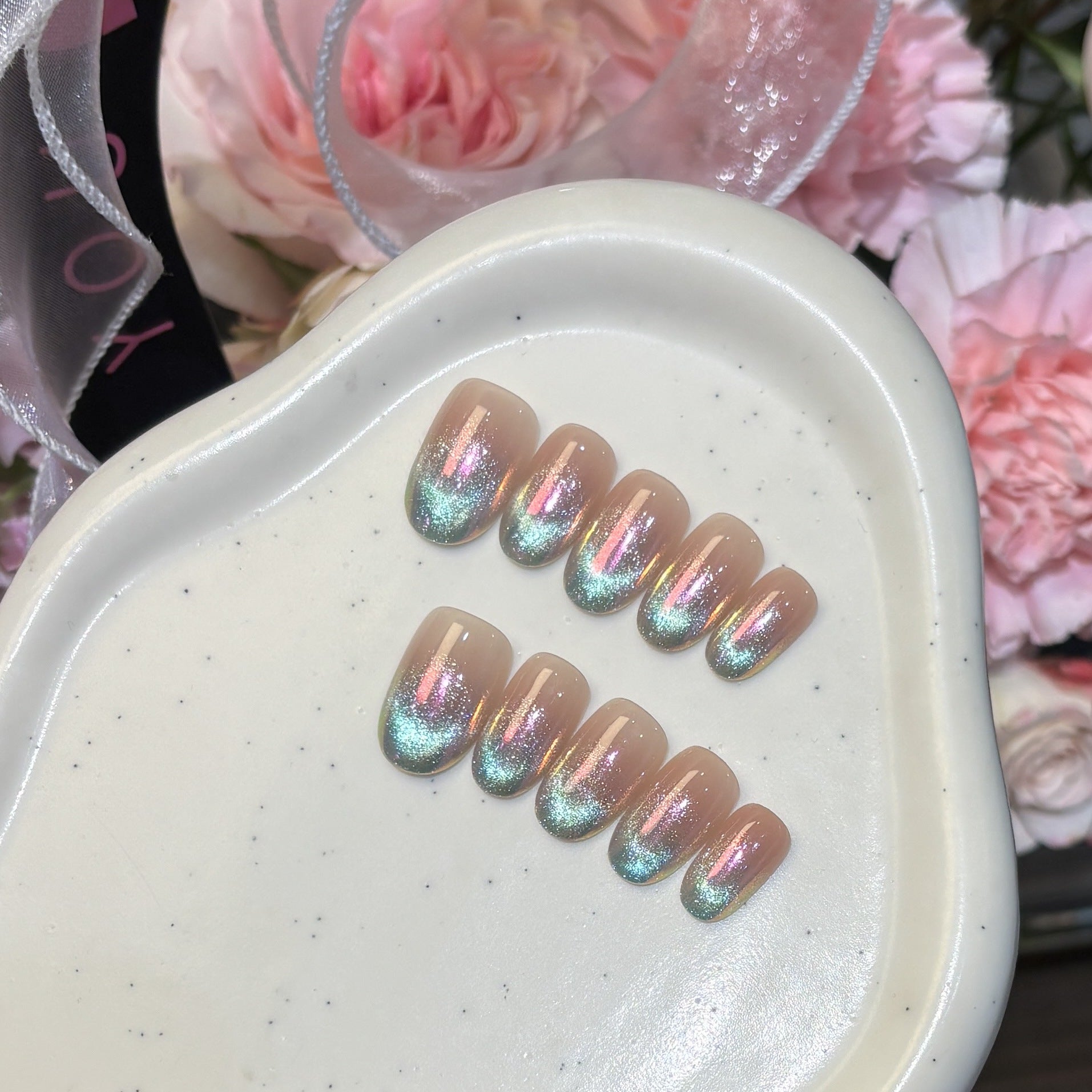Mermaid Cat Eye Press-On Nails