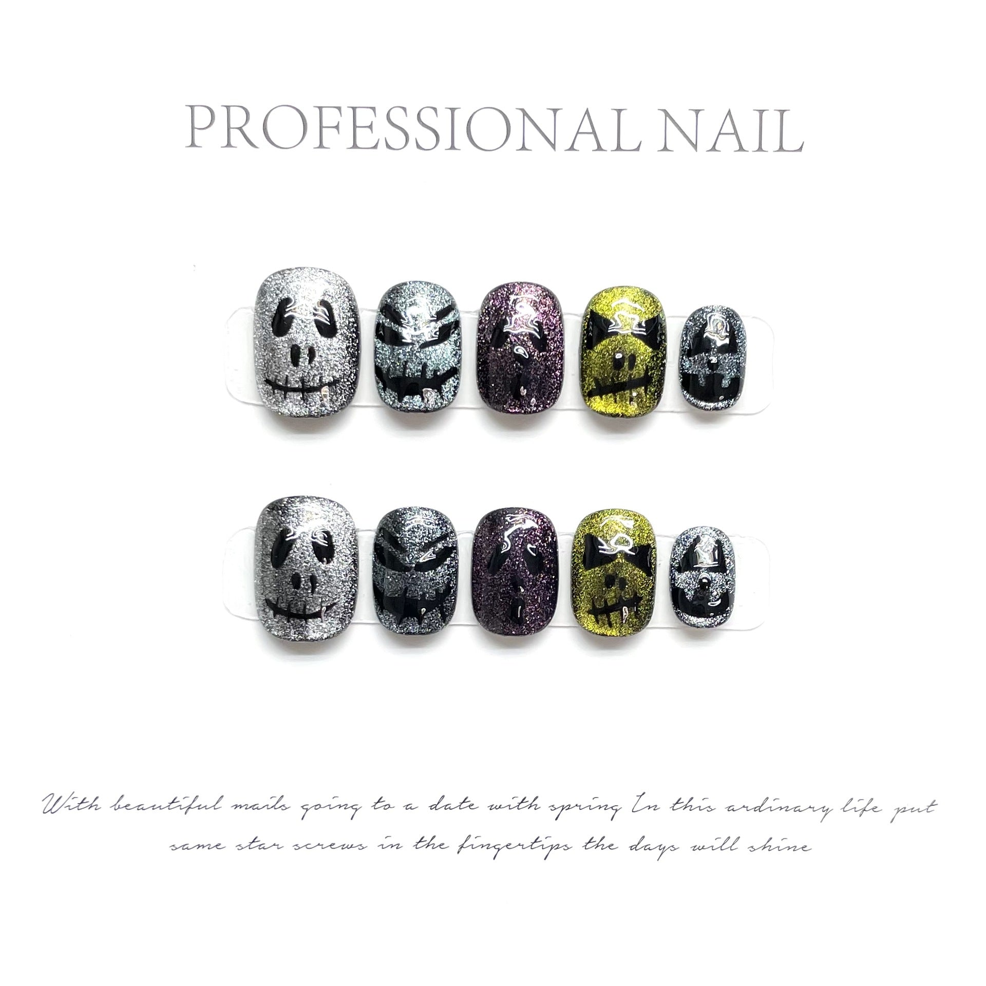Halloween Cat Eye Demon Press On Nails