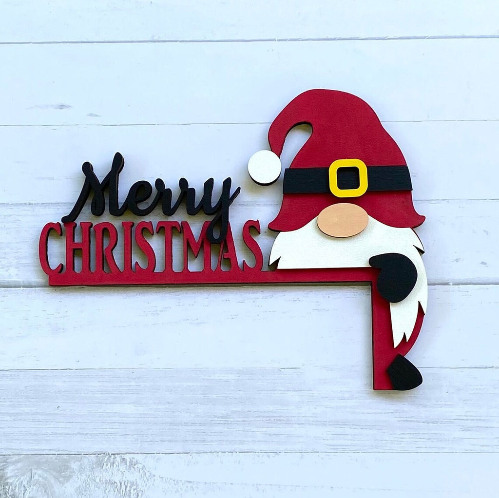 Christmas Wooden Door Frame Decoration – Santa & Reindeer Ornament