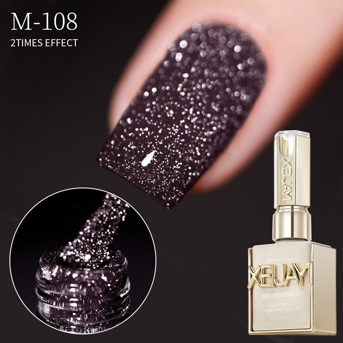 2025 Trending Burgundy Gel Polish Set – Sparkling Diamond Maillard Collection for Nail Salons