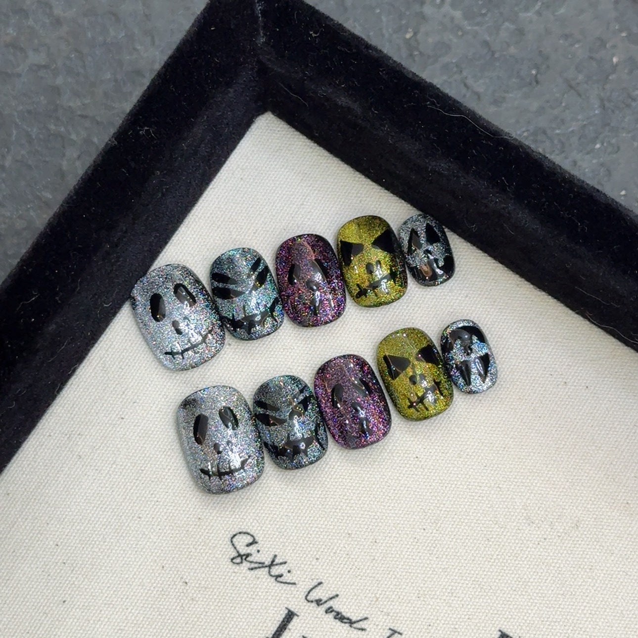 Halloween Cat Eye Demon Press On Nails