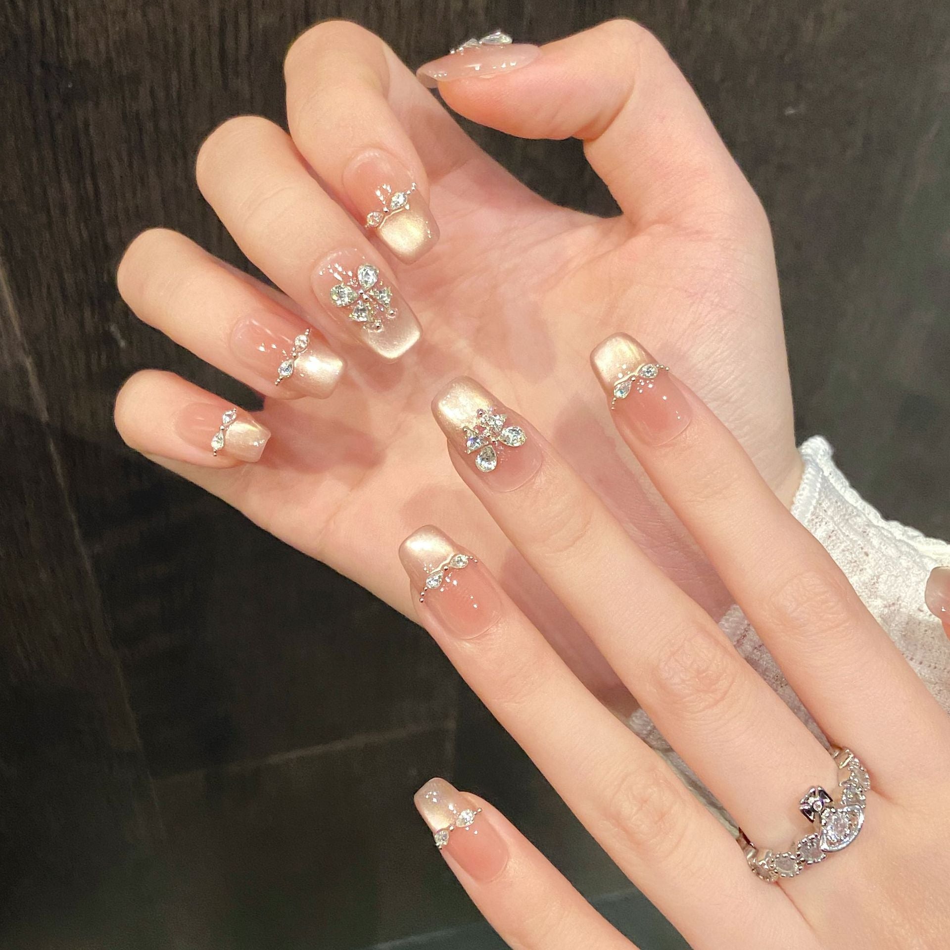 Butterfly、Cat Eye、Press On Nails、Handmade、Rhinestone、Glitter