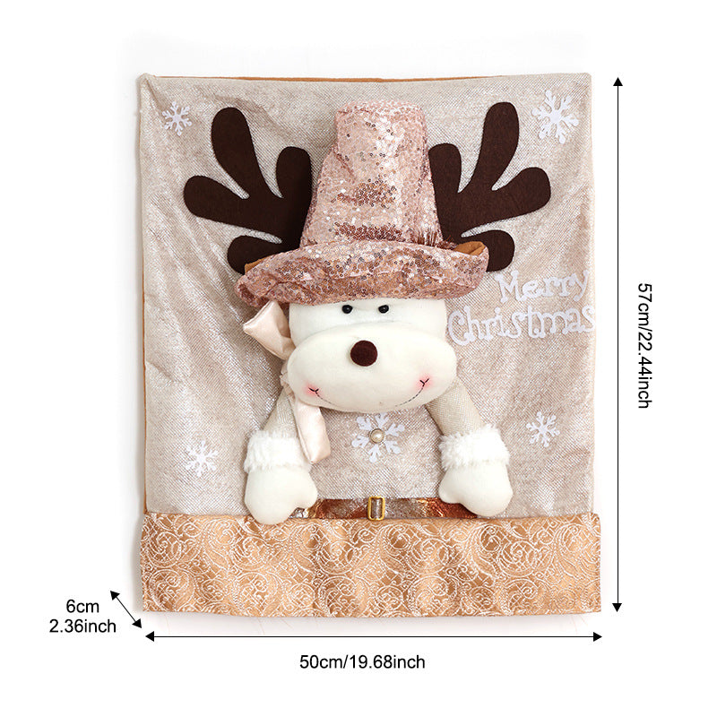 Christmas Chair Covers with Hat – Santa & Snowman Decor