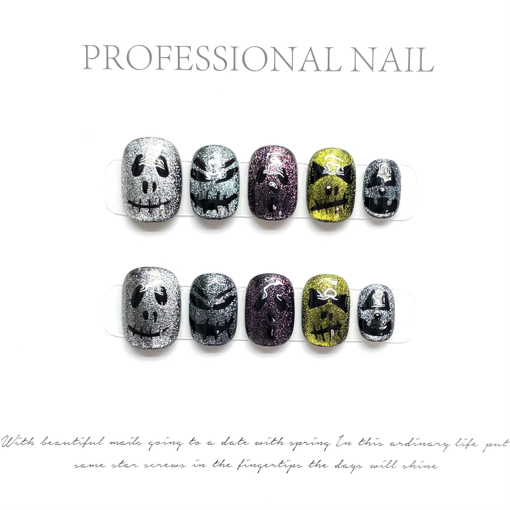 Halloween Cat Eye Demon Press On Nails