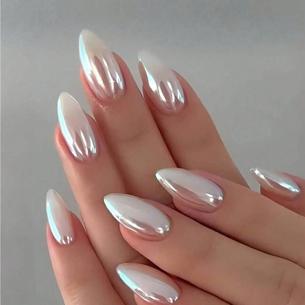 Aurora Chameleon Press On Nails – Almond Shape Medium Long 