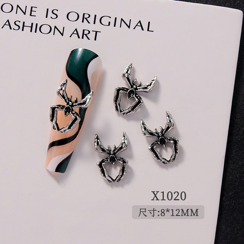 Gothic Punk Nail Art Decorations – Skull Cross Heart Alloy Charms 