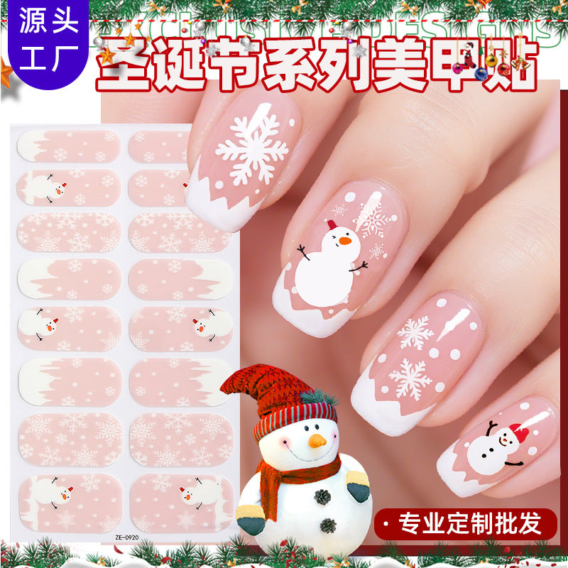 Christmas Glow Nail Polish Strips – Luminous Tree Design Nail Stickers