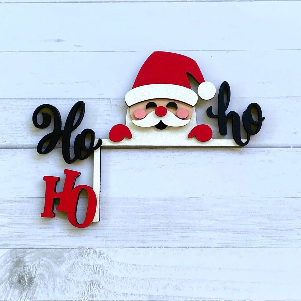 Christmas Wooden Door Frame Decoration – Santa & Reindeer Ornament