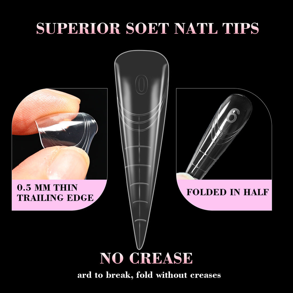 Reusable Stiletto Crystal Nail Forms – Quick Extension UV Gel &amp; Acrylic Nail Mold for DIY Manicure 