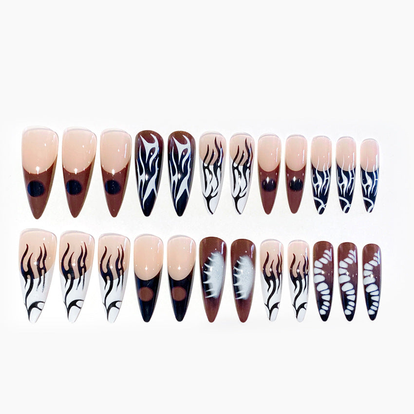 Gothic Skull Halloween Press On Nails – Reusable Fake Nail Tips W18 