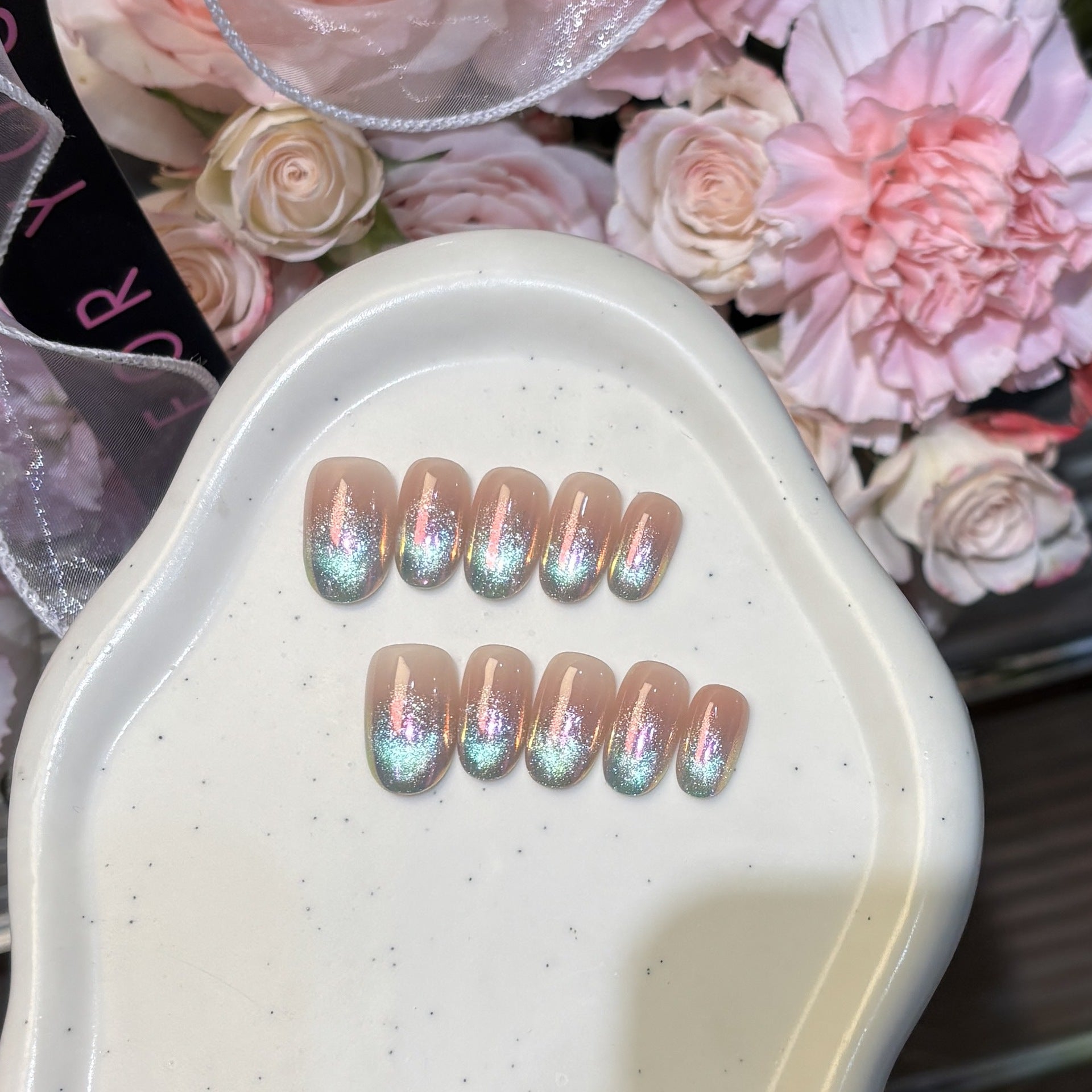 Mermaid Cat Eye Press-On Nails