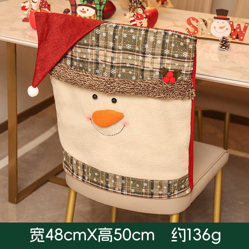 Christmas Chair Covers with Hat – Santa & Snowman Decor