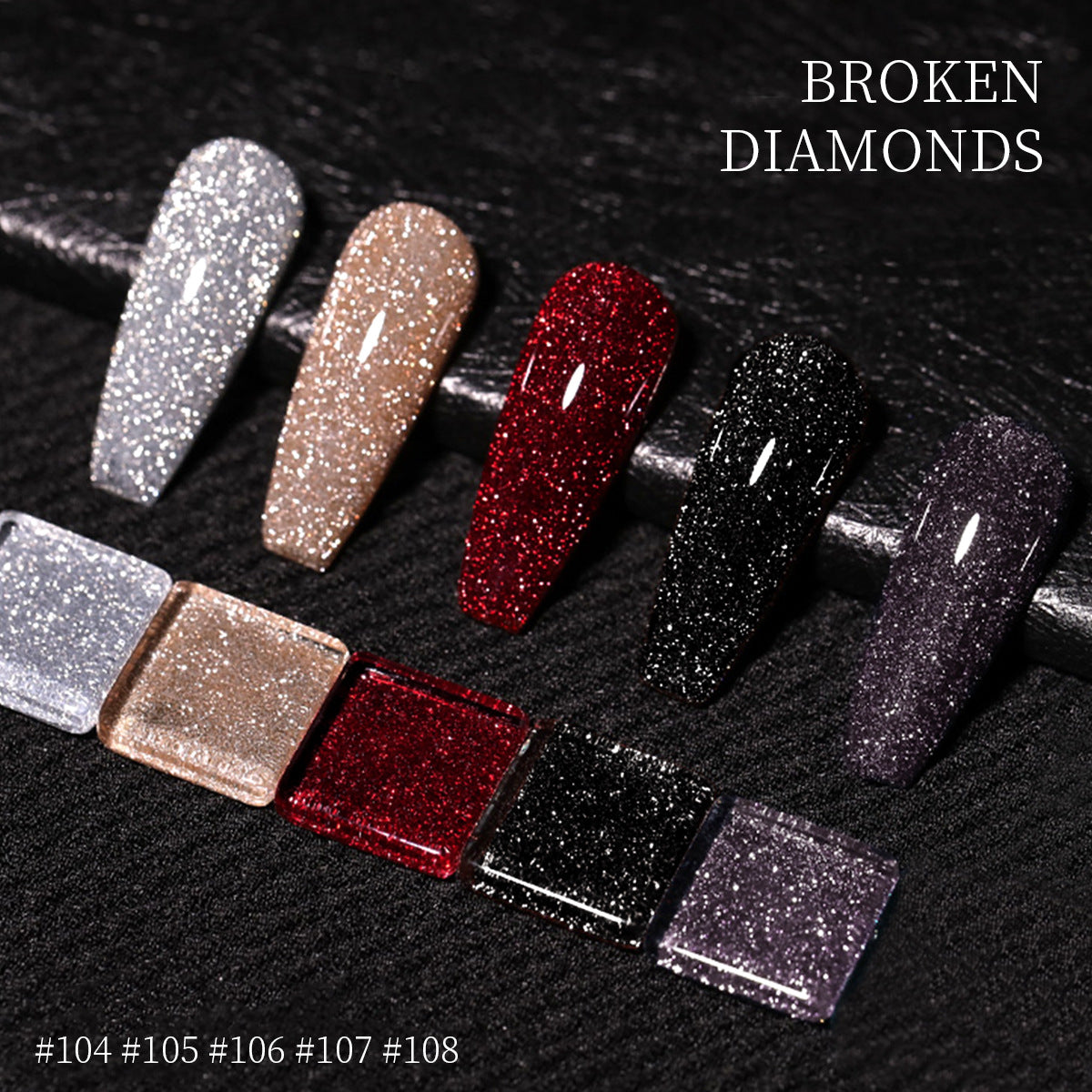2025 Trending Burgundy Gel Polish Set – Sparkling Diamond Maillard Collection for Nail Salons