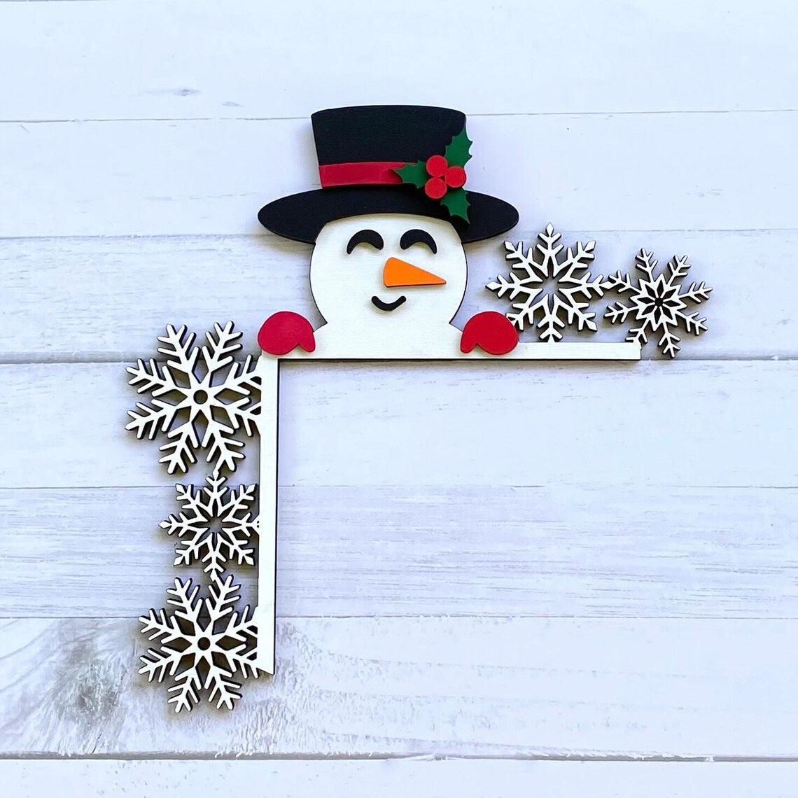 Christmas Wooden Door Frame Decoration – Santa & Reindeer Ornament