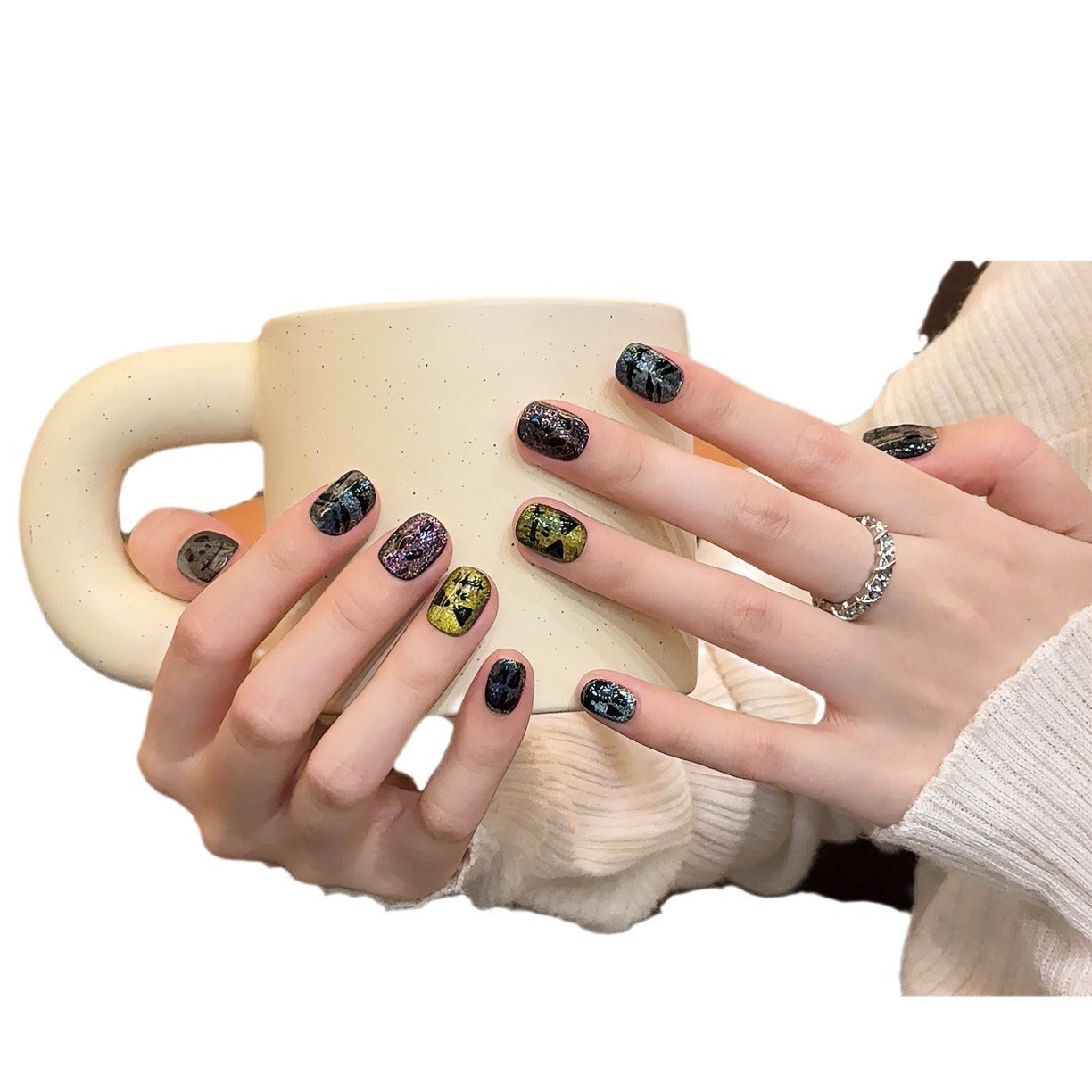 Halloween Cat Eye Demon Press On Nails