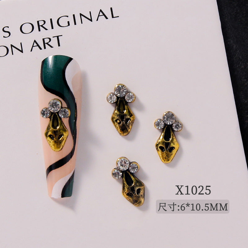 Gothic Punk Nail Art Decorations – Skull Cross Heart Alloy Charms 