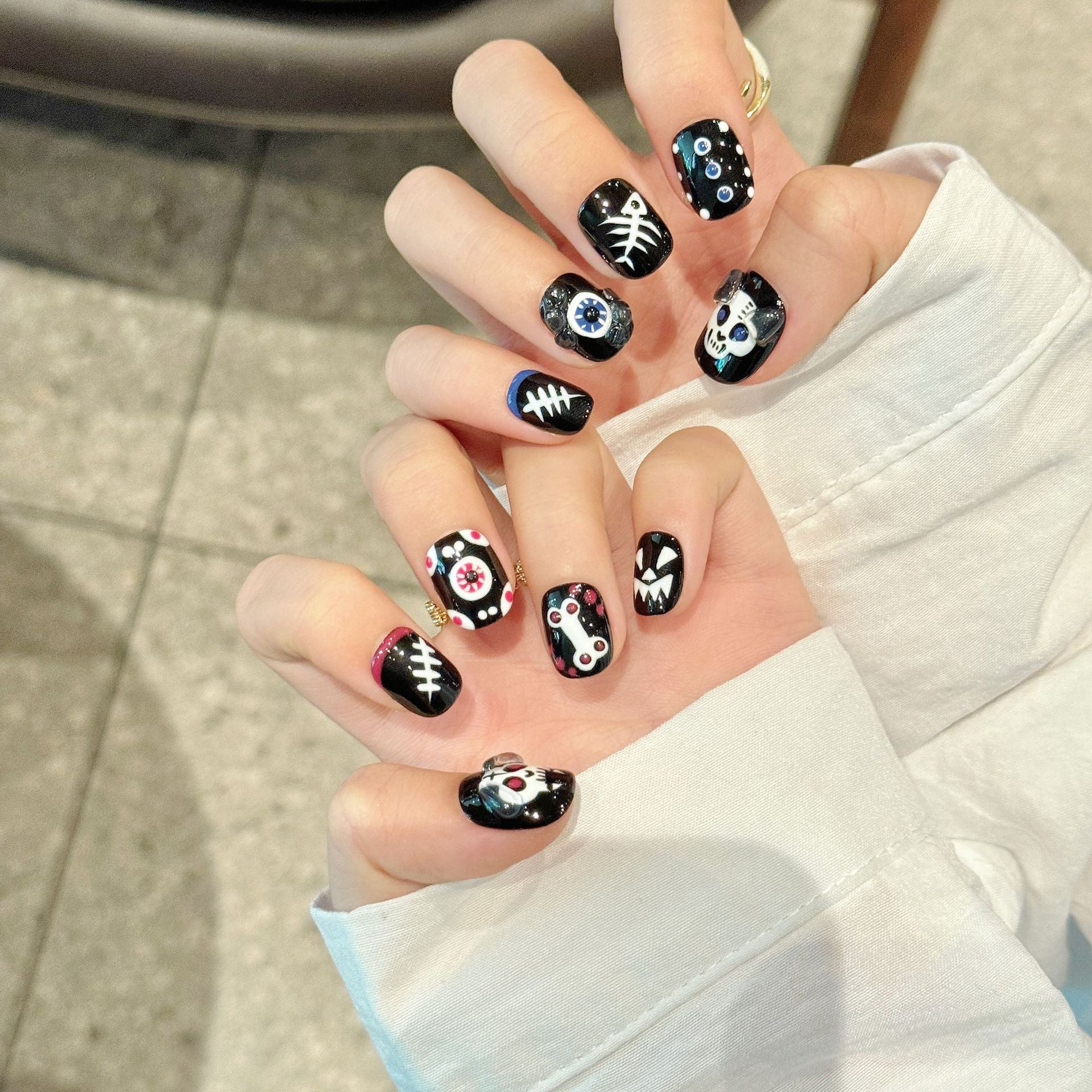 Halloween Dark Gothic Spider Ghost Press On Nails