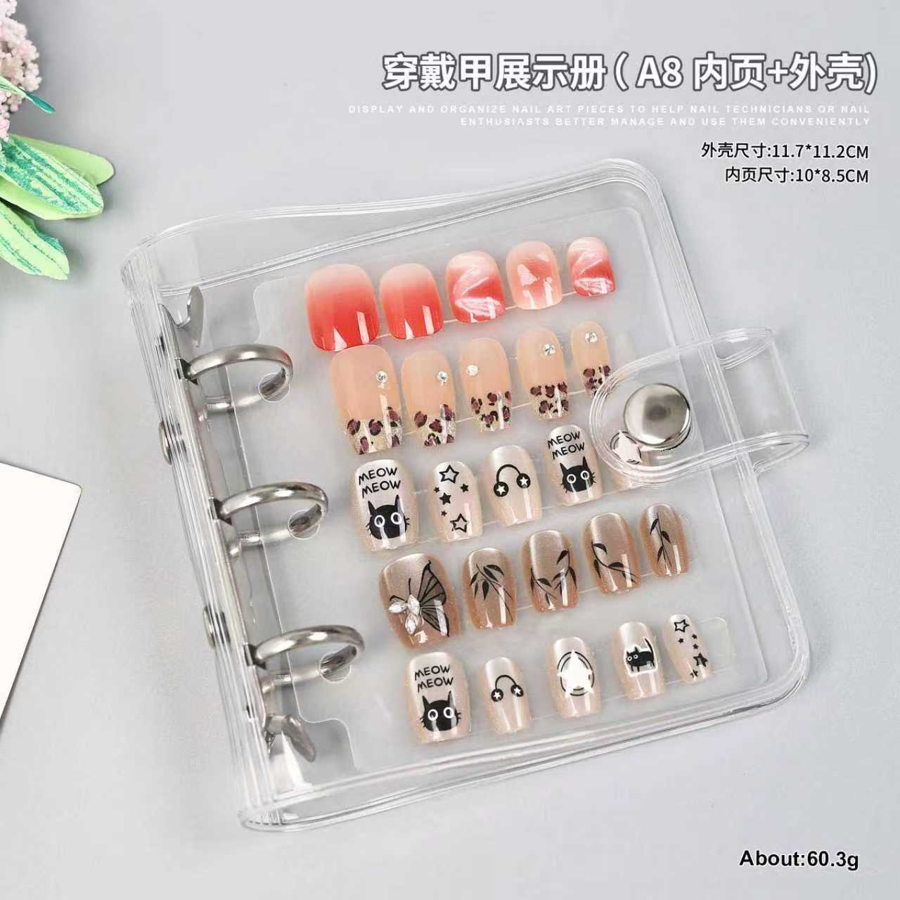 Press On Nails Storage Book – Nail Art Display Organizer, Reusable Collection Album for Fake Nail Tips 