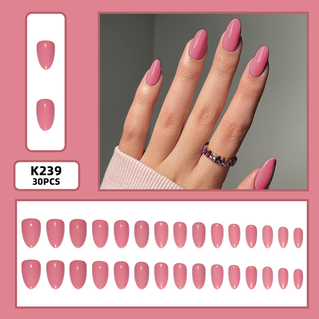 30pcs Nude Pink Press On Nails – Simple Elegant Detachable Fake Nails 