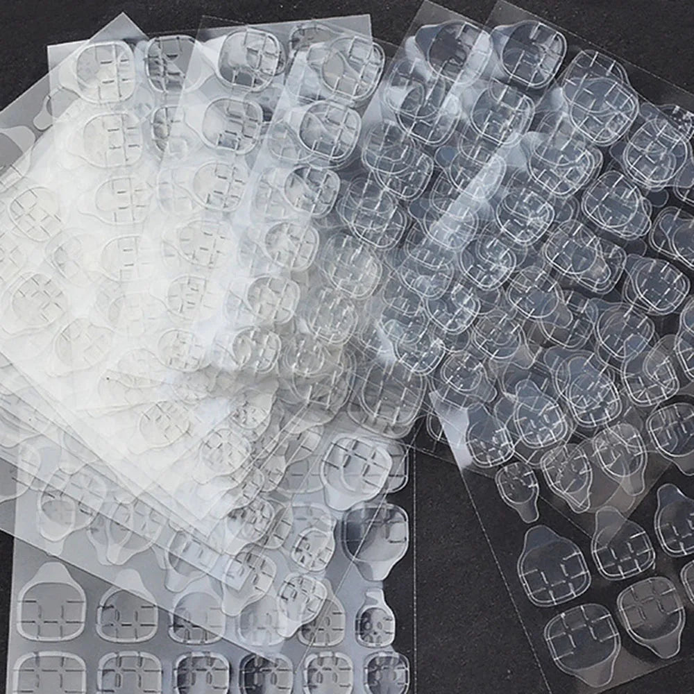 288Pcs Nail Adhesive Tabs – Double-Sided Waterproof Transparent Glue Stickers
