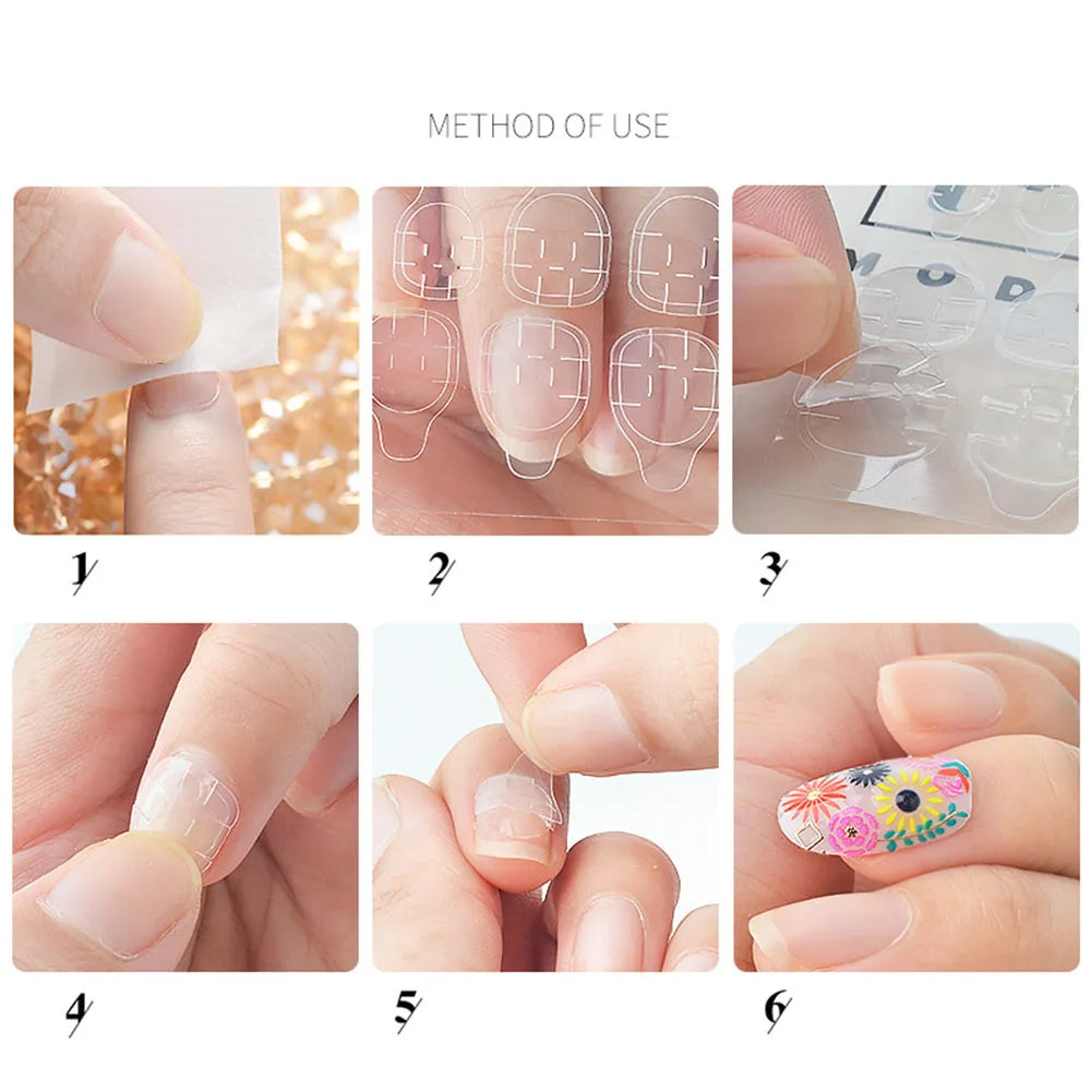 288Pcs Nail Adhesive Tabs – Double-Sided Waterproof Transparent Glue Stickers