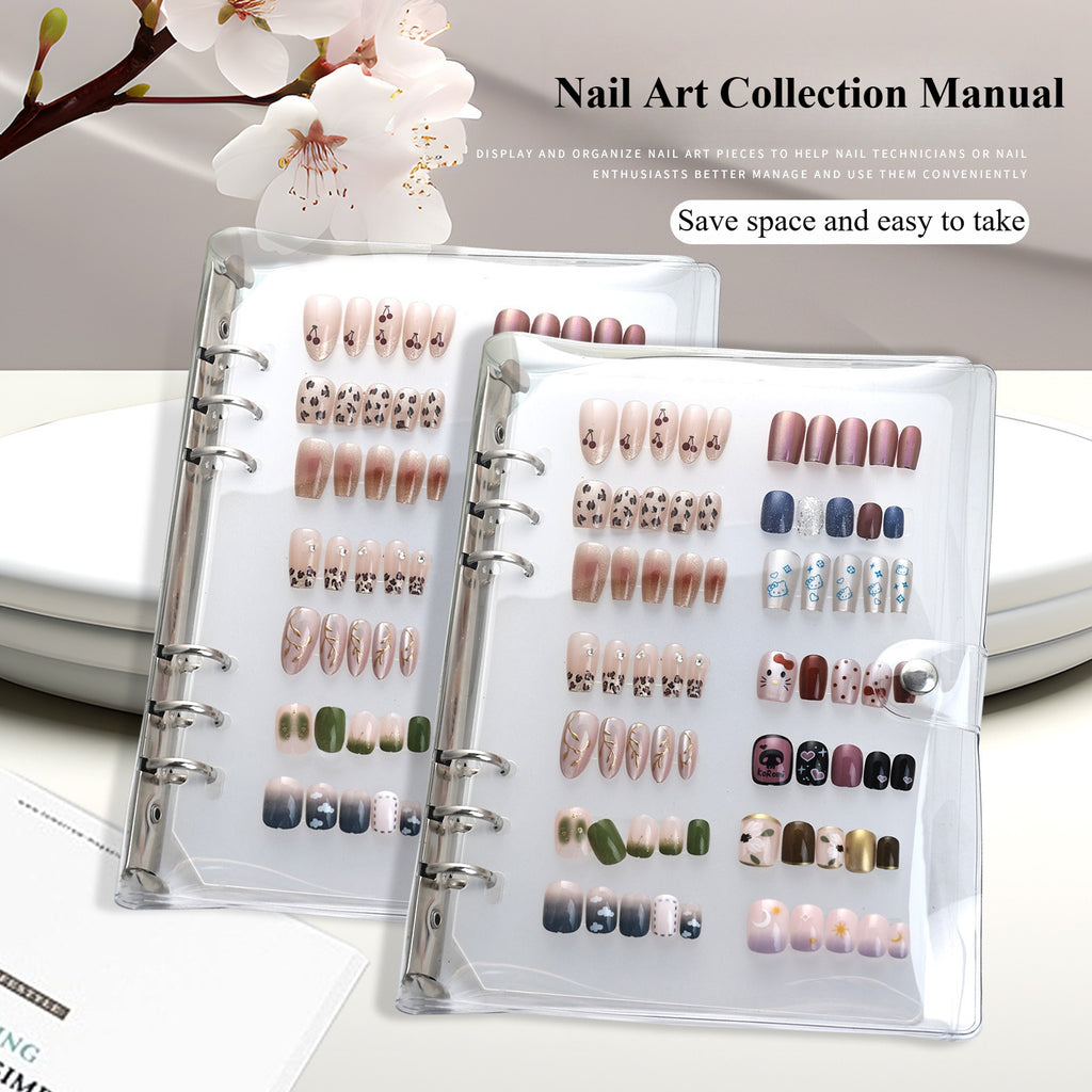 Press On Nails Storage Book – Nail Art Display Organizer, Reusable Collection Album for Fake Nail Tips 